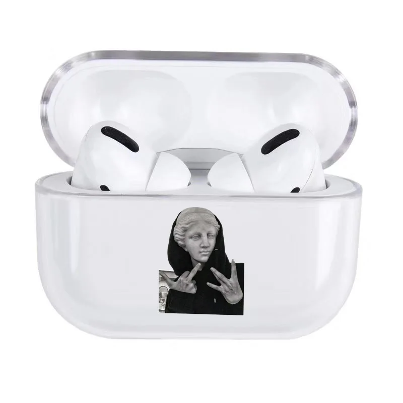Забавный абстракционный узор для Airpods Pro чехол Роскошный прозрачный Bluetooth наушники защитный чехол для air pods 3 жесткий чехол - Цвет: for AirPods Pro 01