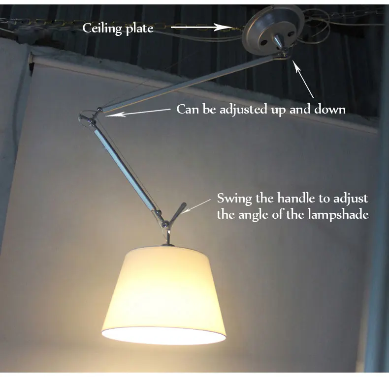 Современный минималистичный Механический регулируемый подвесной светильник с одной головкой для украшения спальни, телескопический светодиодный светильник E27