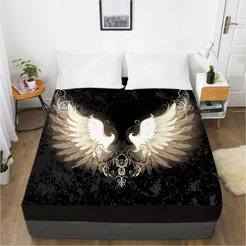 

3D Luxury Bed Mattress Fitted Cover Fitted Sheet Black Bed Linens Sheets Bedsheet Gold 198x203 Custom Design Bedding Sheets