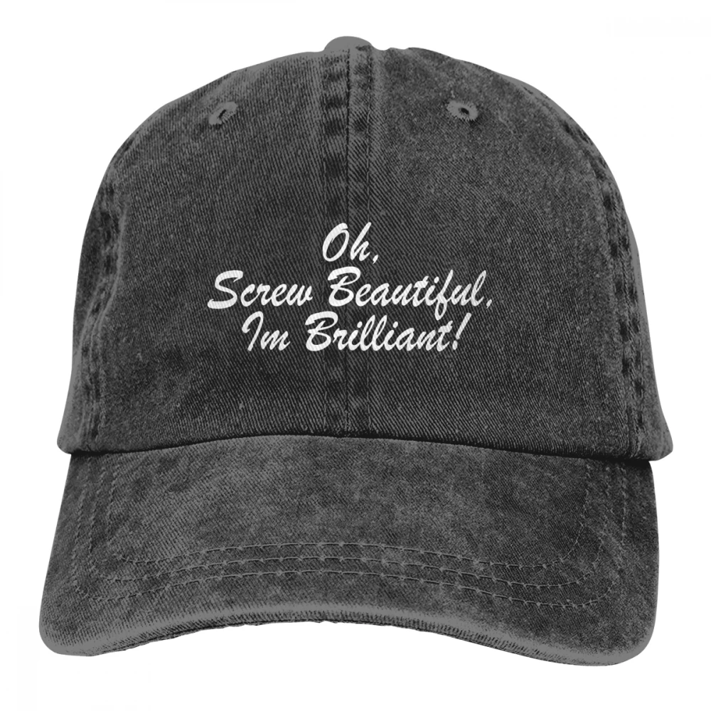 Oh винт красивый I'm Brilliant Casquette серый унисекс Мужские Женские джинсовые бейсболка с ремешком кепки Регулируемая шляпа для гольфа папа