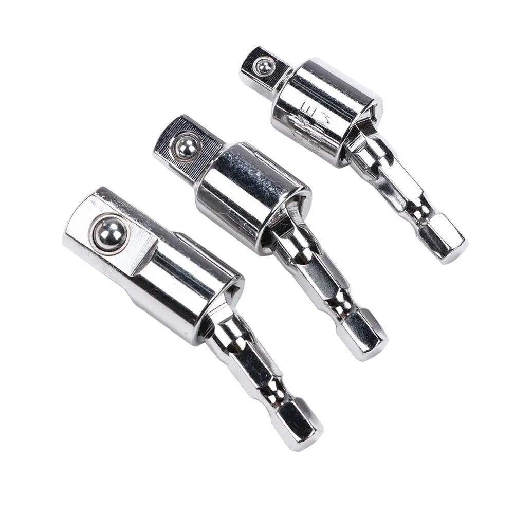

360 Degree 1/4 3/8 1/2 Wind Batch converter Hex Handle Electric Wrench Square Head Sleeve Conversion Tool Hand Connecting Rod