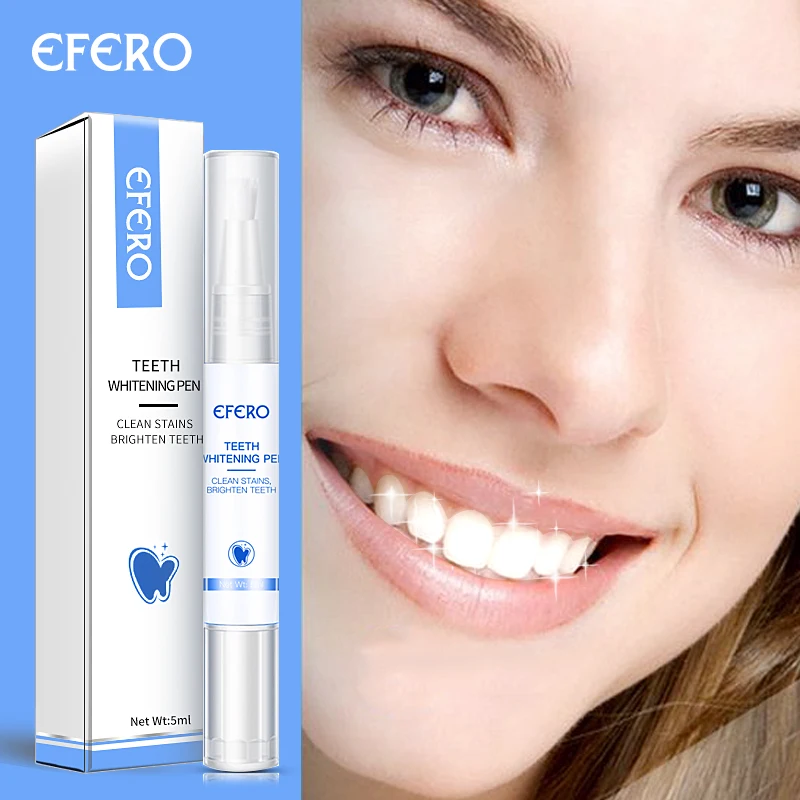 

efero Gel Tooth Cleaning Bleaching Dental White Teeth Whitening Pen Teeth Oral Hygiene Remove Plaque Stains Teeth Cleaning 5ml