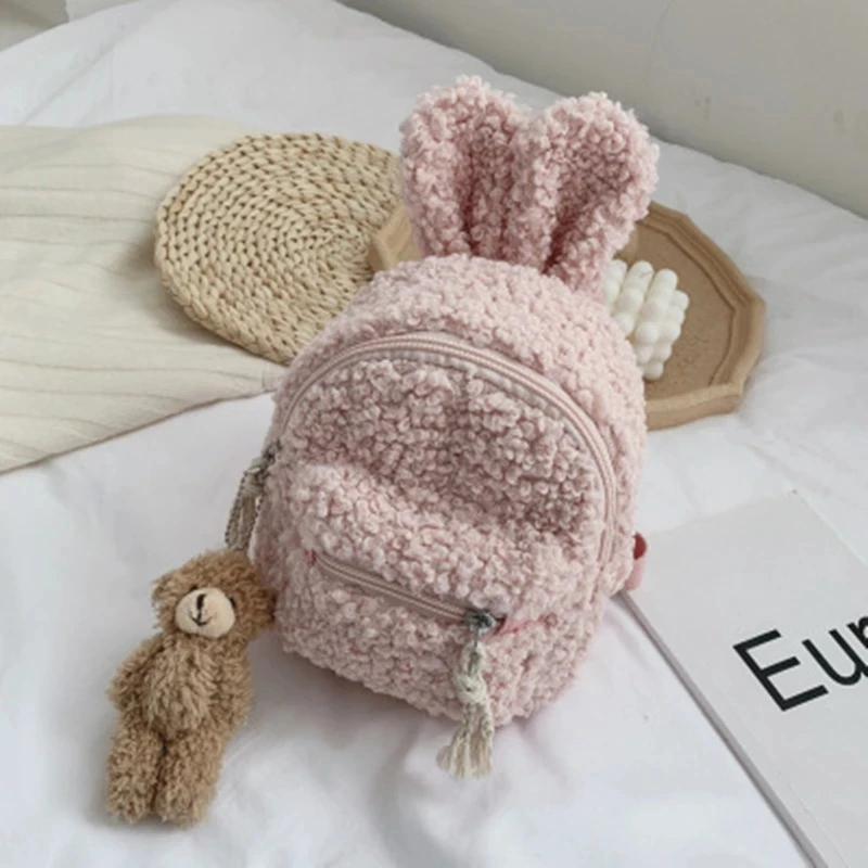 Mochila de estilo coreano para chico, bolso de felpa para niños, bolso de hombro sencillo para chicas, mochila 3D con diseño de animales de dibujos animados, 2020