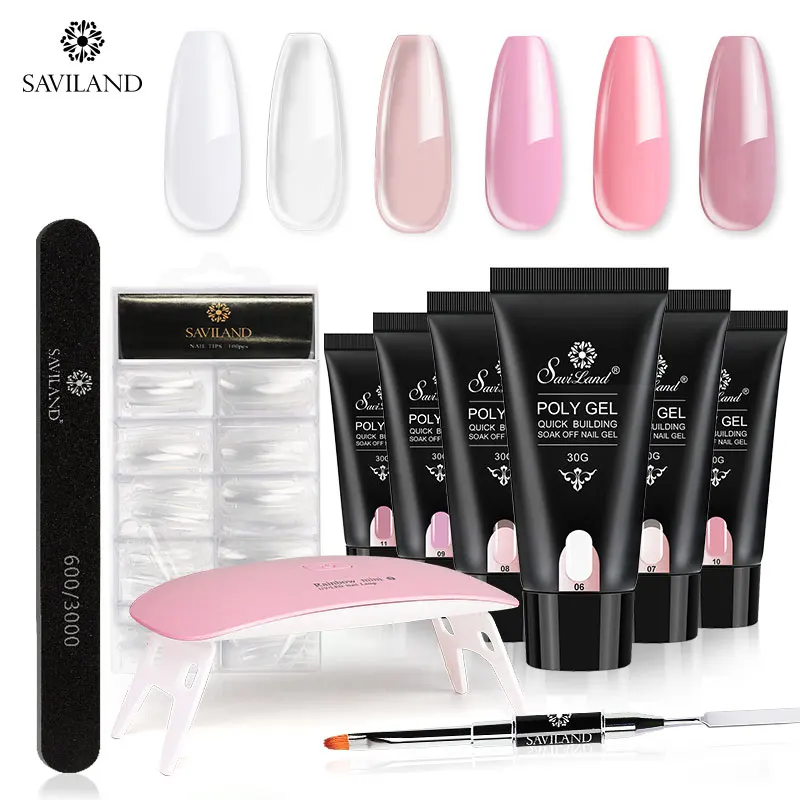 SAVILAND Acrylic Poly Gel Nail Kits Gel for Building Nail Polish Nail