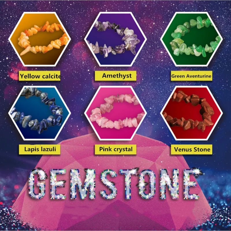 

DIY Toys Girls Natural Mineral Gemstone Bracelet Archaeology Excavation Kits Tools Digging Up Mining Kit Kids Educational Learn
