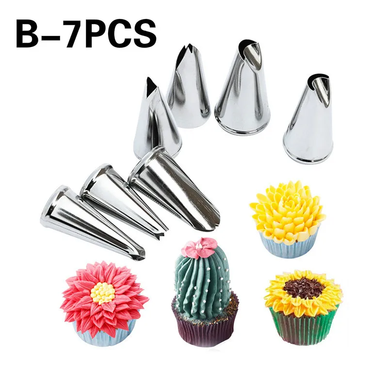 Metal Cake Decoration Tips Stainless Steel Piping Icing Nozzles Cake Fondant Decor Tip Nozzle