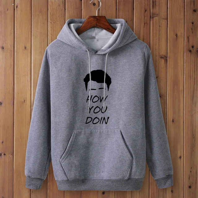 Модная Толстовка How You Doin, одежда, толстовка с капюшоном для мужчин, Осень-зима, с капюшоном в стиле хип-хоп - Цвет: Dark Grey-B