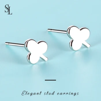 

SL 925 Sterling Silver Jewelry Clover Earrings Trefoil Earrings For Women Lady Gift 2020 New Simple Fashion