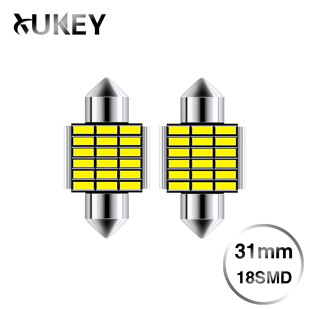 Xukey гирлянда C5W C10W светодиодный салона Купол Чтение багажник автомобиля номерной знак света CAN-bus ошибок неполярный 12V HID Белый - Испускаемый цвет: 31mm