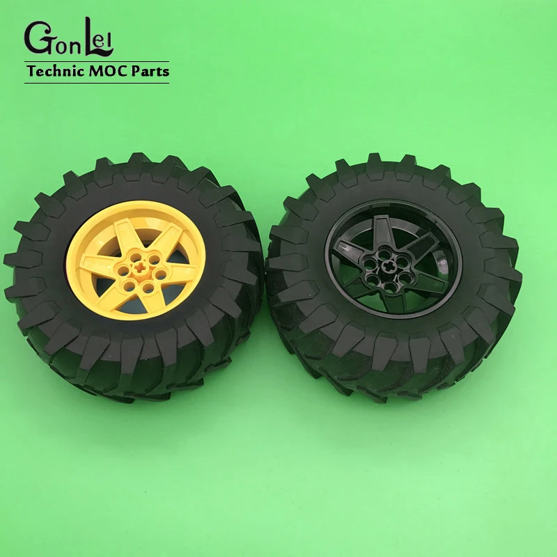 2 шт./лот MOC Technic Wheel 107*44 мм ZR Rim + Tire Hub 23798 15038c05 fit с 42054 строительными блоками