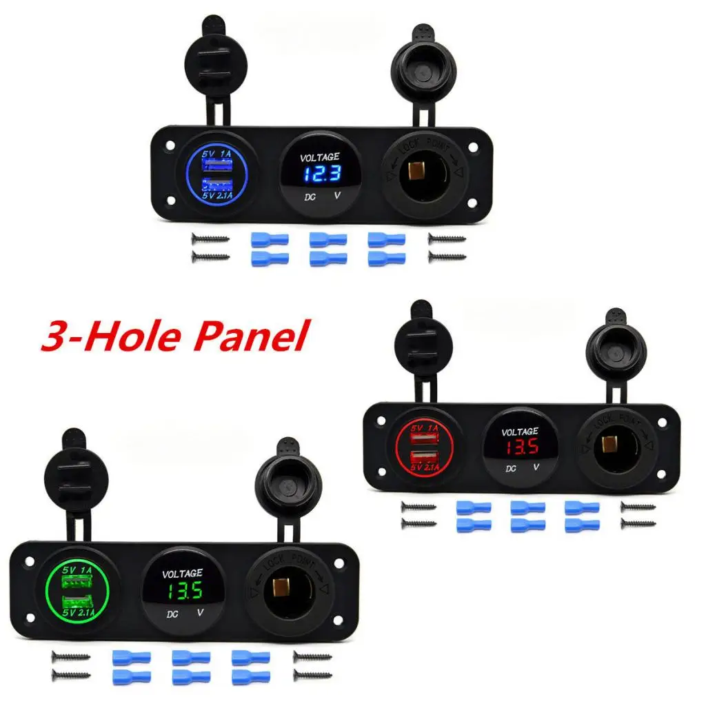 12V Dual USB Автомобильное зарядное устройство на выходе автомобиля Зарядное устройство вольтметр гнездо для автомобильного прикуривателя