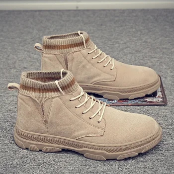 

Fashion Autumn Winter Men Shoes Casual Bottes Pour Hommes Warm Comfortable Footwear High Top Shoes Work Boots for Man Sneakers