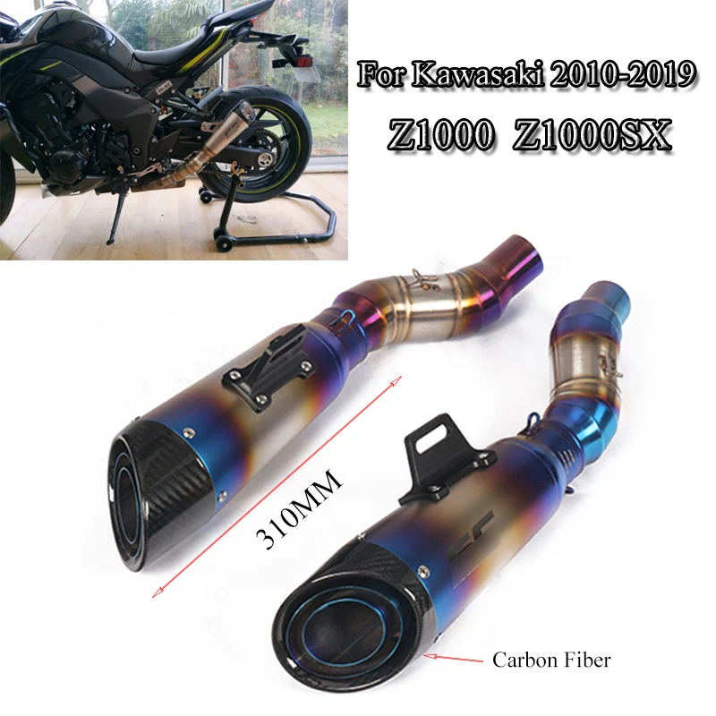 Motorcycle Exhaust System Pipe Muffler Exhaust End Pipe Connect Mid Link Tube For 2010-2019 Kawasaki Z1000 Z1000SX Left Right Motorcycle Exhaust System Pipe Muffler Exhaust End Pipe Connect Mid Link Tube For 2010-2019 Kawasaki Z1000 Z1000SX Left Right