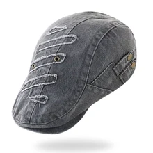 

Fashion Design Beret Hats Men Visor Sun Hat Retro Wash Cotton Flat Ivy Duckbill Hat Middle-aged Herringbone Driver Cap gorras