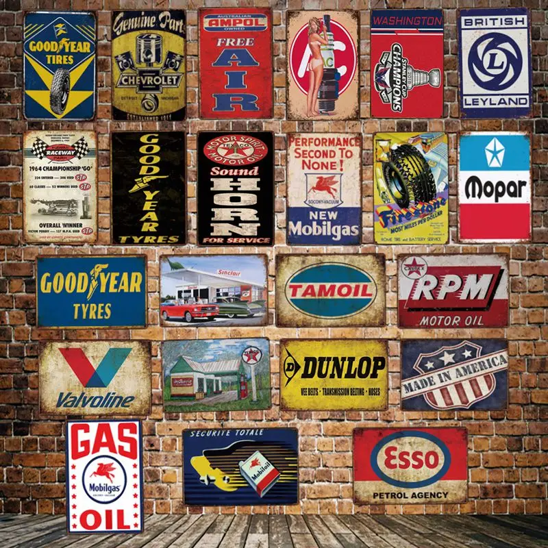 [DecorMan] Эссо мобилгаз AMPOL TAMOIL Моторное Масло металлическая жестяная вывеска на заказ Фреска картины отель паб Гараж Декор LT-1803