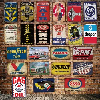 

[ DecorMan ] ESSO Mobilgas AMPOL TAMOIL Motor Oil Metal TIN SIGN Custom wholesale Mural Paintings Hotel PUB Garage Decor LT-1803