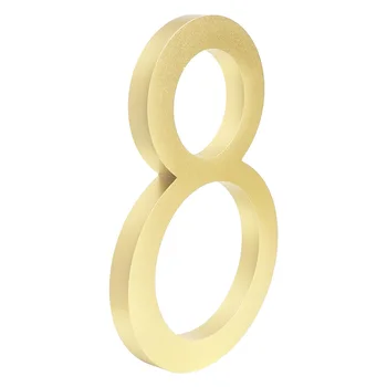 

Big Floating House Number Sign Golden 15cm Modern Building Signage Outdoor Huisnummer Numeros Casa Door Numbers Address Plate