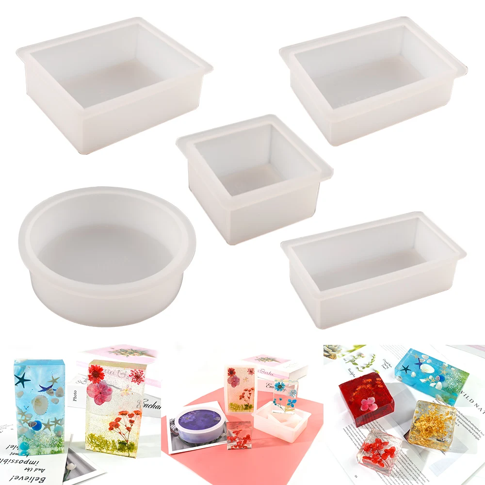 LargeCubeSquareResinMoldSiliconeJewelryMoulePourResineEpoxy