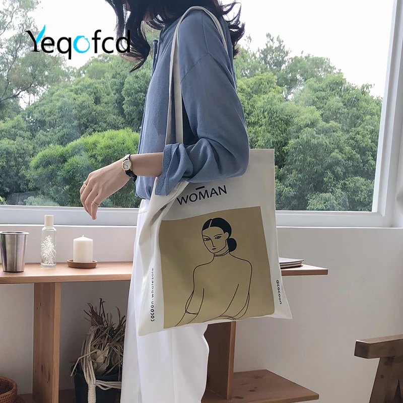 Yeqofcd Женская Холщовая Сумка на плечо Анри Матисс рисунок печать женская сумка для