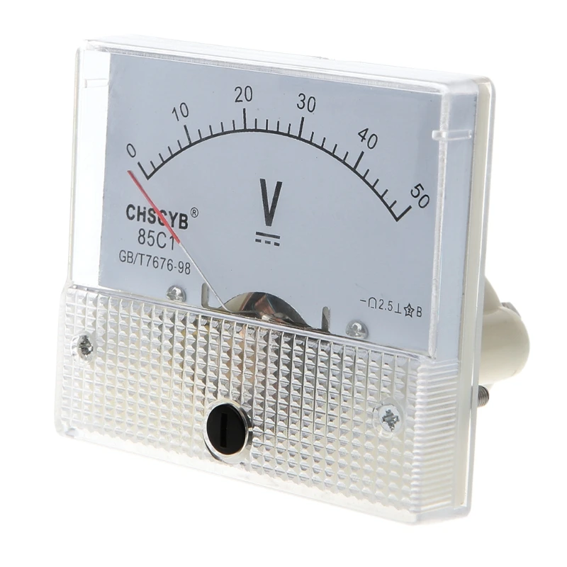 

Drop Shipping Gauge DC 0-50V Analog Panel Meter Voltage Volt Meter Voltmeter 85C1 Detect Test