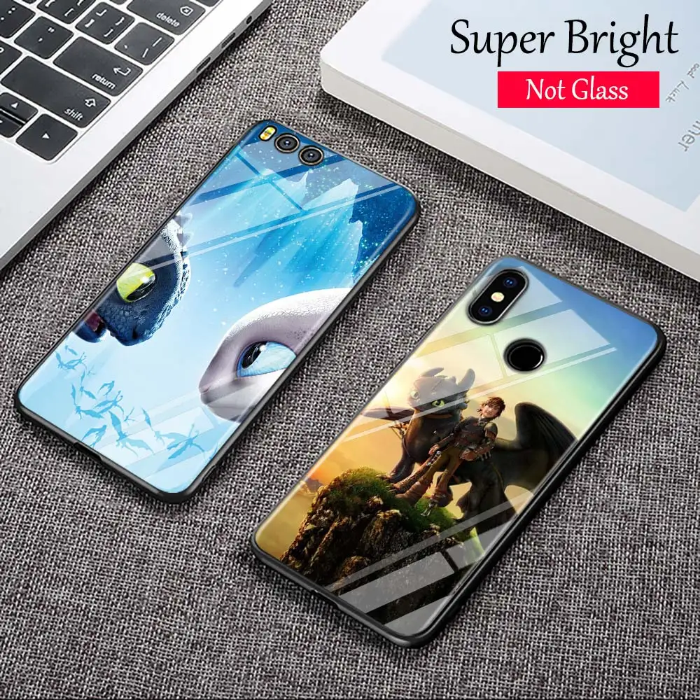 

Toothless Train Your Dragon for Xiaomi Mi A1 A2 5X 6X 6 8 9 9SE CC9 F1 9T 9TPro Mi Play Super Bright Glossy Phone Case