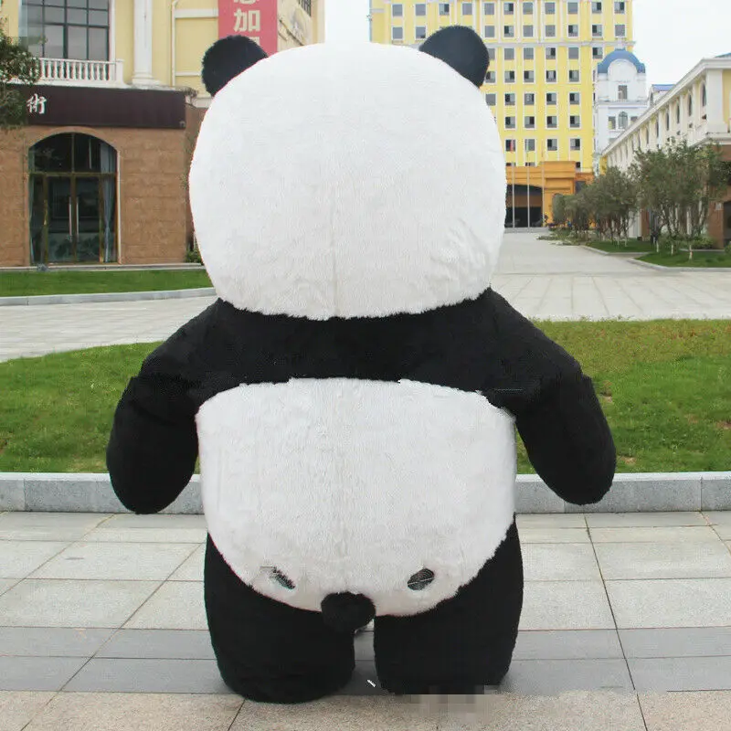 Новый стиль короткий плюшевый надувной костюм талисман панда белый медведь