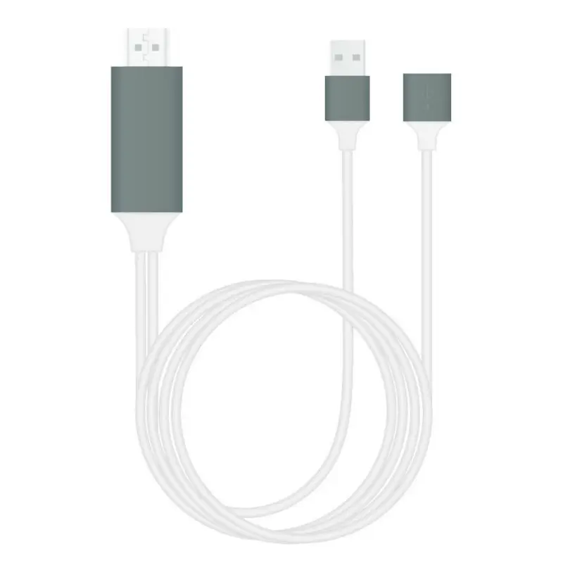 Белый Кабель для HDMI IOS Android, Full HD 1080P Male-Female usb-адаптер Smart tv проектор для dvd-плеера мультимедийный Мобильный телефон C - Цвет: Белый