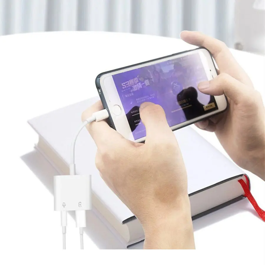 3 в 1 кабель адаптер для iPhone Lightning XS Max XR X конвертер Быстрая зарядка 3,5 мм Auido гарнитура разъем для наушников, нормальный вызов
