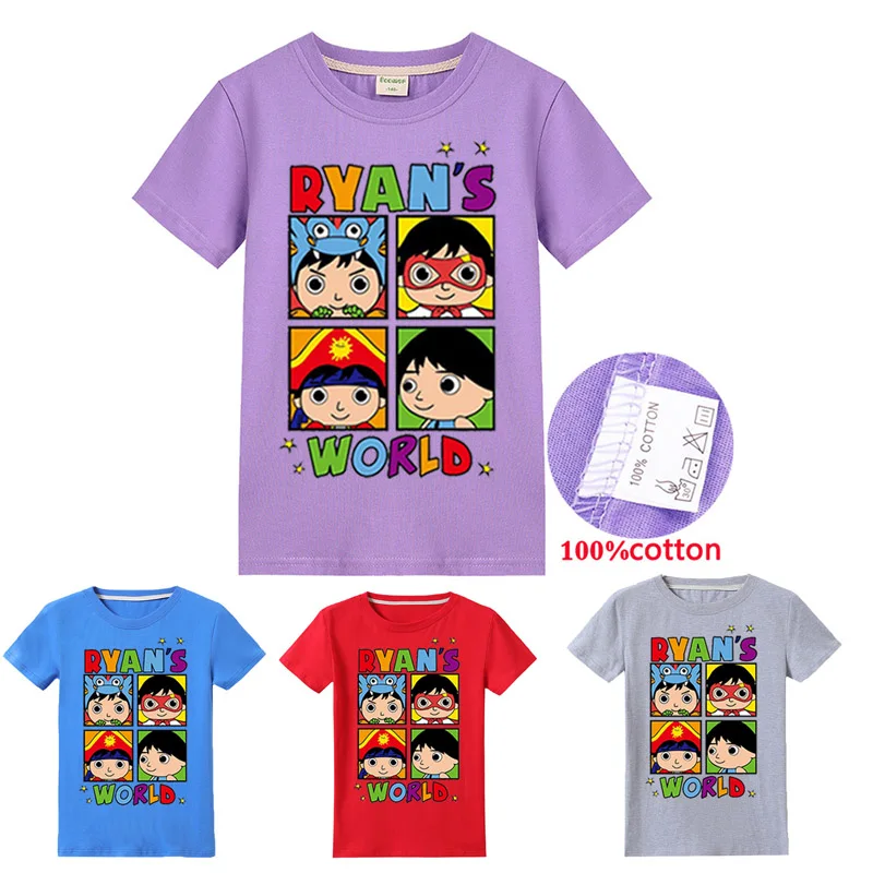 Футболка с надписью «Ryan toys review» топы для мальчиков и девочек, летняя хлопковая дышащая футболка одежда футболка с принтом «minecraft» для больших детей, «История игрушек», одежда