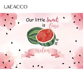 

Laeacco Watermelon Fruit Theme 1st Birthday Party Newborn Baby Shower Photography Backdrop Photograpic Background Photo Studio
