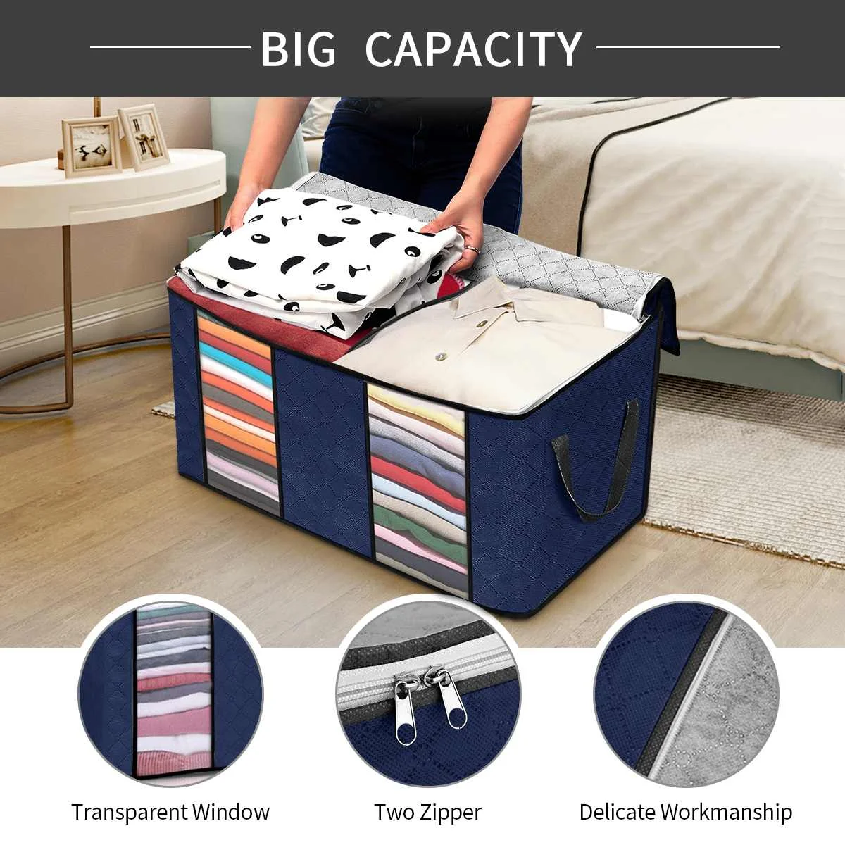 Storage Bags for Clothes, 6PCS Closet Organizers and Storage Bags, 90L  Large Capacity Clothing Storage Bags, 3 Layer Fabric Storage Bags for  Clothes