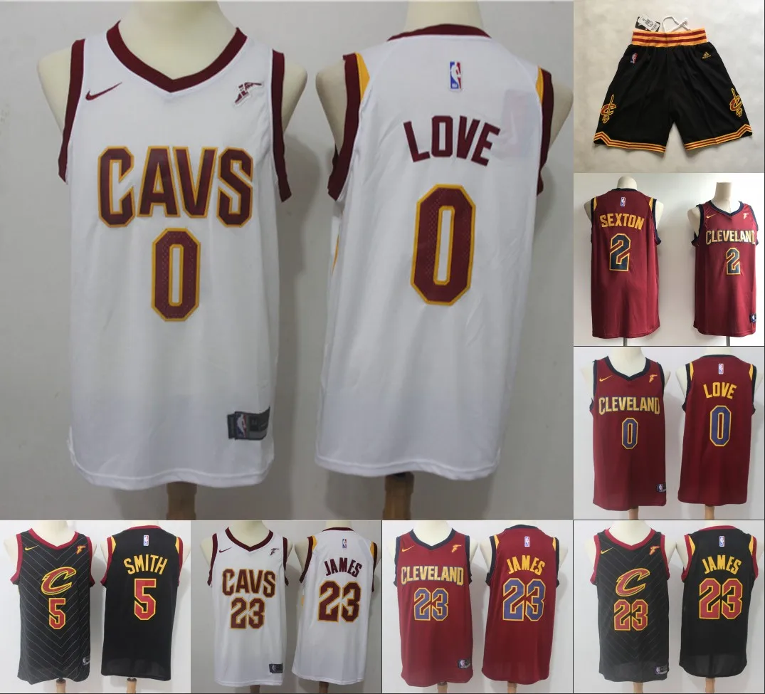 A+++ качественные мужские шорты для взрослых#23 LeBron James 0 Kevin Love 5 JR Smith 2 Collin Sexton Jersey Cleveland