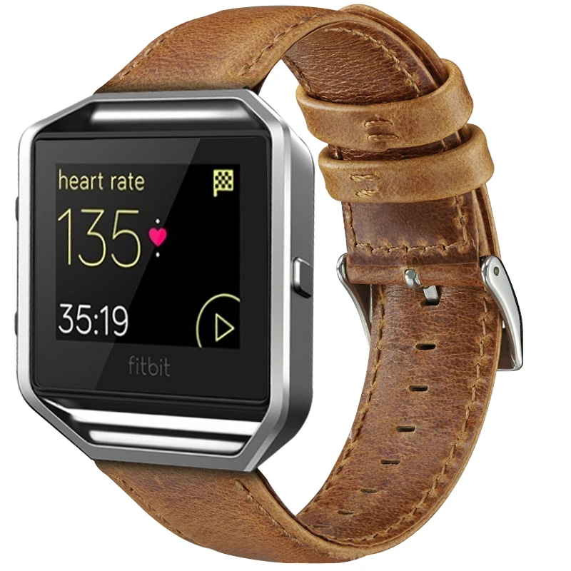 Серия Crazy Horse для Fitbit Blaze ремешок для часов Crazy Horse кожа замша кожа 23 мм смарт-часы ремешок - Цвет ремешка: Коричневый