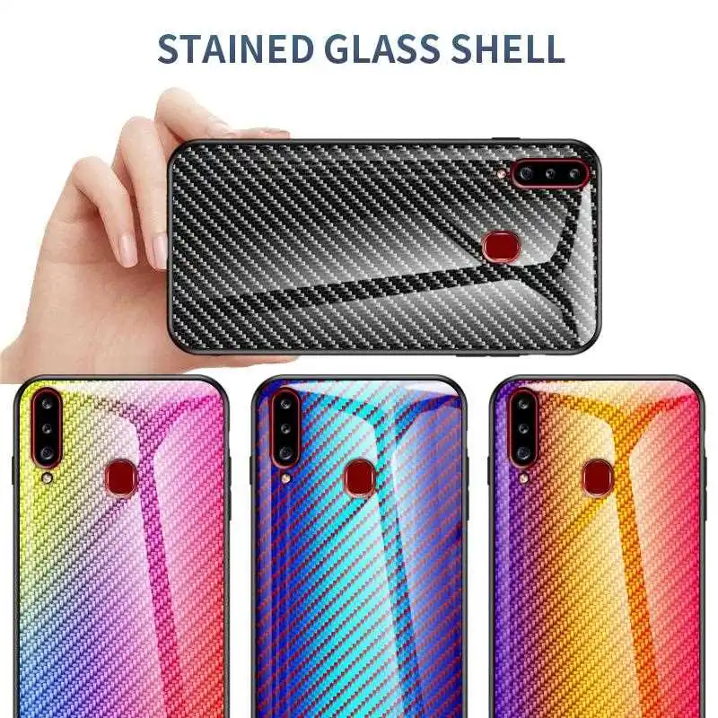 

KatyChoi Fiber Pattern Glass Case For Samsung Galaxy A9s A8s A6s A9 A8 Star Pro A2 Core Phone Case Cover