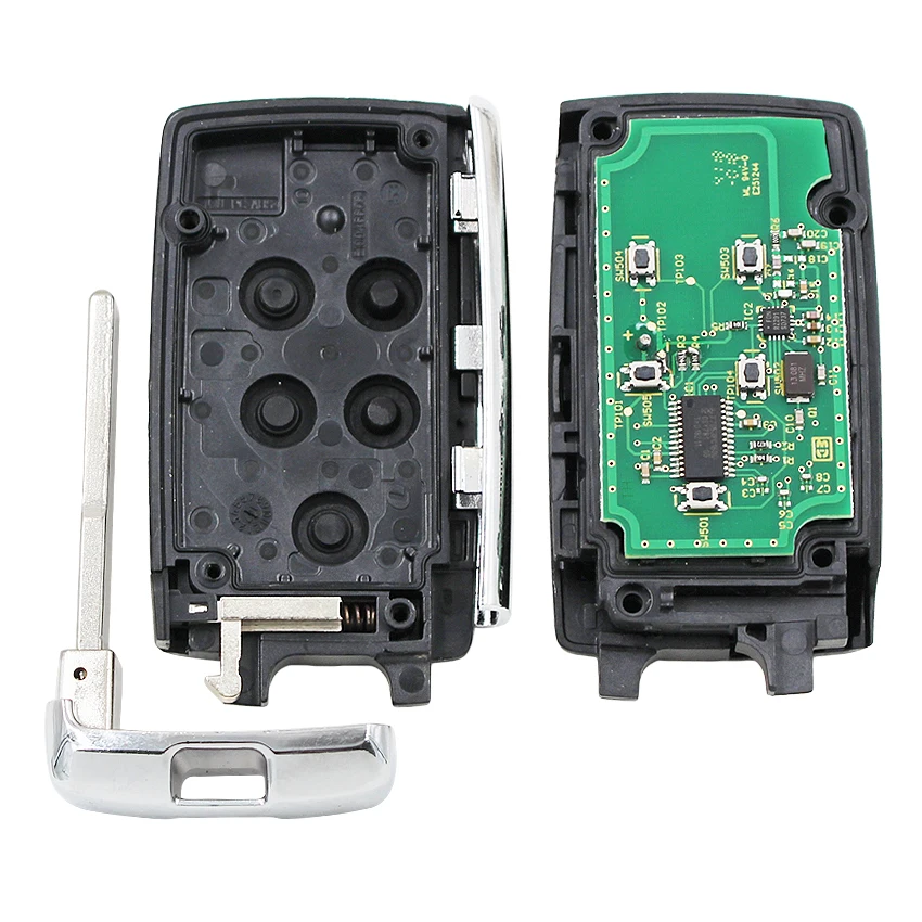 Okeytech 5 пуговицы 433MHz Smart Key для Land Rover freelander MK1 TD4 TD5 с PCF7953 чип вставить необработанное лезвие дистанционный ключ карты