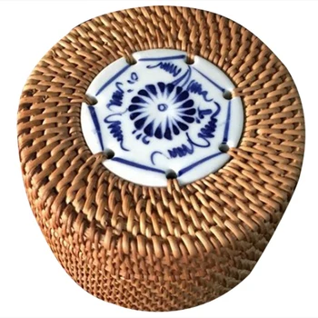 

Rattan Woven Storage Box With Lid Handmade Jewelry Boxes Makeup Organizer For Sundries Puer Tea Case Containers Gift