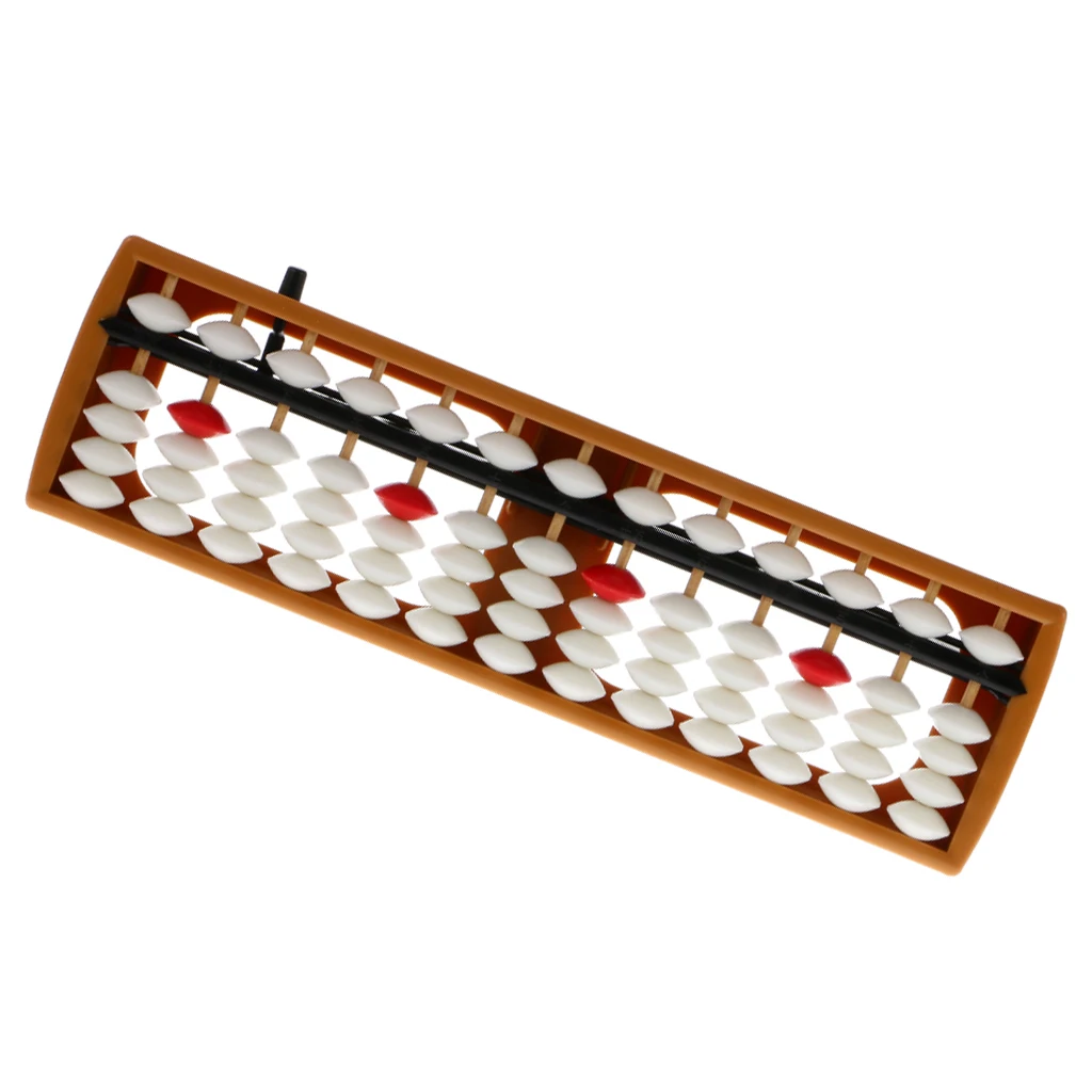 13 Rods Portable Plastic White Beads Column Abacus Counting Number Soroban Calculating Tool Educational Math Toy