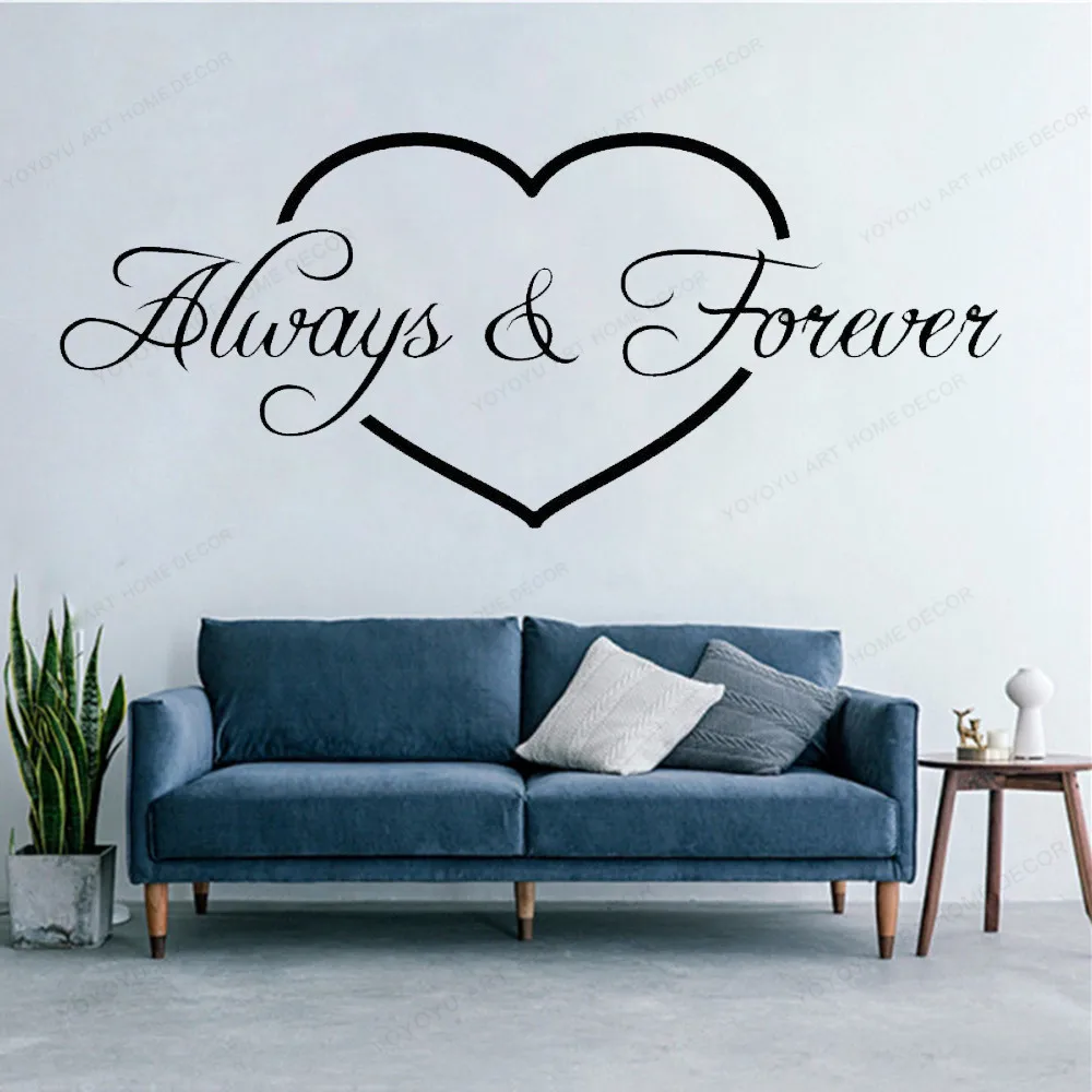 Wall Decal Always /& Forever Art Vinyl Decor Stickers for Bedroom and Living Room