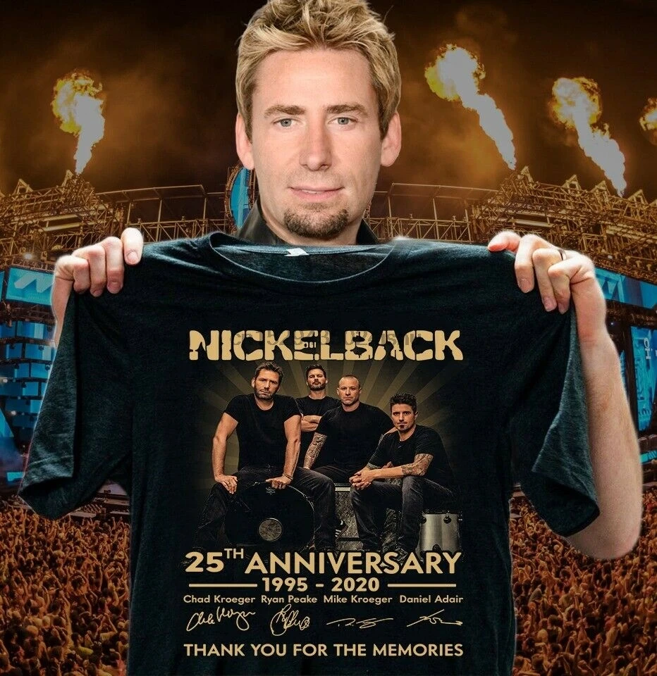 Camiseta de 25 aniversario de 1995 camiseta con firma Chad Kroeger Nickelback|Camisetas| -