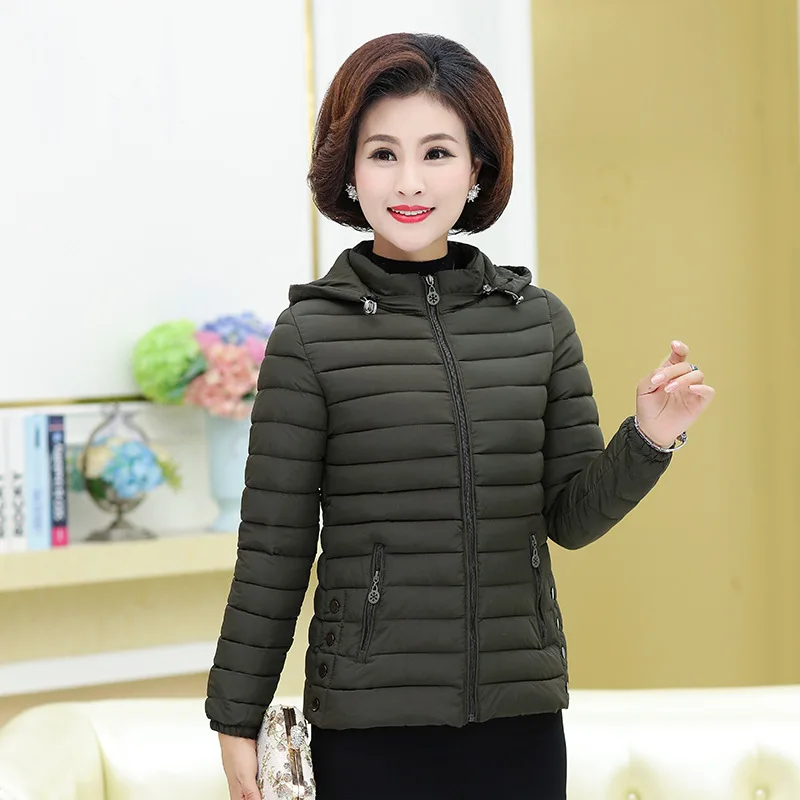 

Small Cotton-Padded Jacket Women's 2018 New Winter Thick down Jacket Cotton-padded Clothes Winter Coat Middle Aged And Elderly P