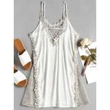 Imitatie Zijde Stof Water Oplosbare Kant Kant Holle-Out Hoge Split Sexy Pyjama Halter Rok Nachthemd Vrouwelijke Pak Imitatie Zijde Stof Water Oplosbare Kant Kant Holle-Out Hoge Split Sexy Pyjama Halter Rok Nachthemd Vrouwelijke Pak