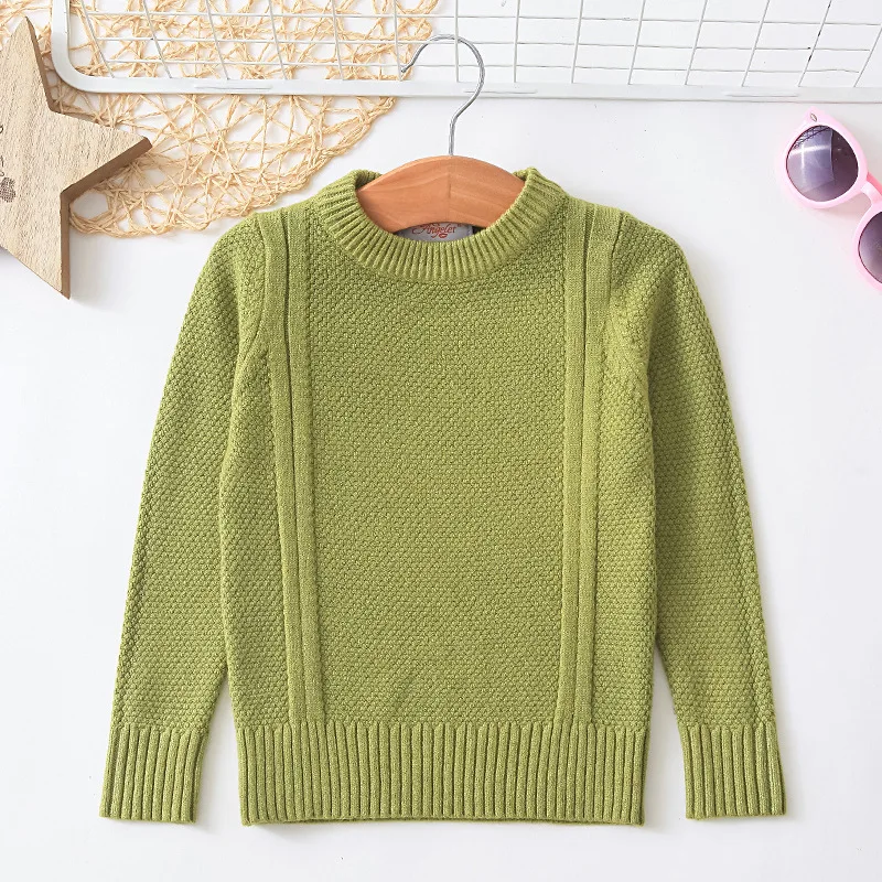 

2019 New Style Korean-style Solid Color Boys' Clothes Sweater Kids' Sweater GIRL'S Sweater Base Shirt