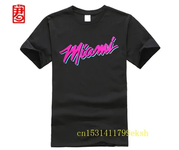 

2020 New Brand Men T-Shirt Summer cotton Short Sleeve T Shirt MIAMI HEAT VICE SHIRT