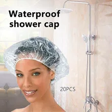 Новая 20 шт одноразовая шапочка для душа пластиковая Водонепроницаемая прозрачная цветная шапочка для душа отель для путешествий дома один раз продукт для ванной комнаты