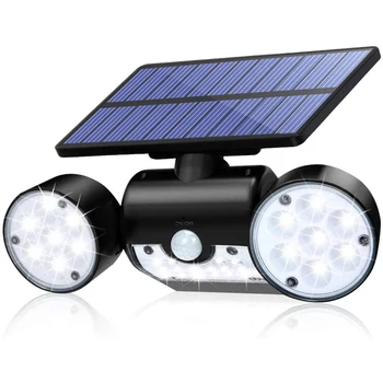 

Solar Flood Lights Outdoor Motion Sensor 30 LED Solar Light Dual Head Spotlights IP65 Waterproof 360°Rotatable Landscape