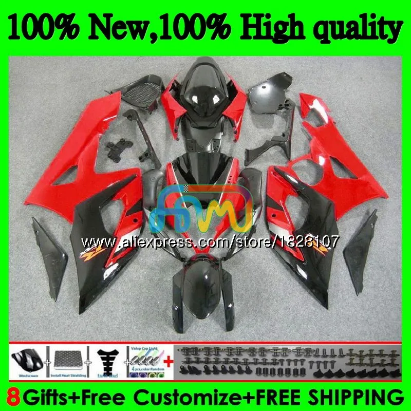 Корпус для SUZUKI GSXR-1000 GSX R1000 GSXR 1000 CC 05 06 42BS. 38 GSX-R1000 1000CC 05 06 красный черный K5 GSXR1000 2005 2006 обтекатель