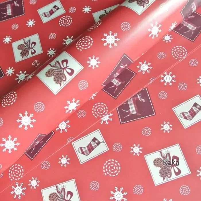 5 шт обертывание пинг бумажная подарочная упаковка Artware упаковочная посылка бумажная Рождественская бумага DEC889(Бесплатный маленький подарок