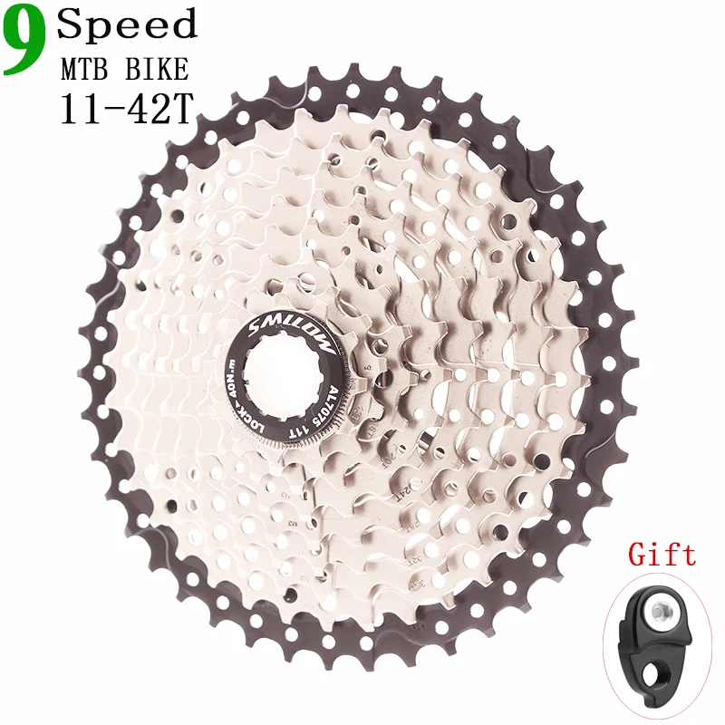 Черный SMLLOW MTB 9 s 27s 9 speed 11-42 T Freewheel Запчасти для горного велосипеда кассеты с широким соотношением совместимы с M430 M4000 - Цвет: Черный