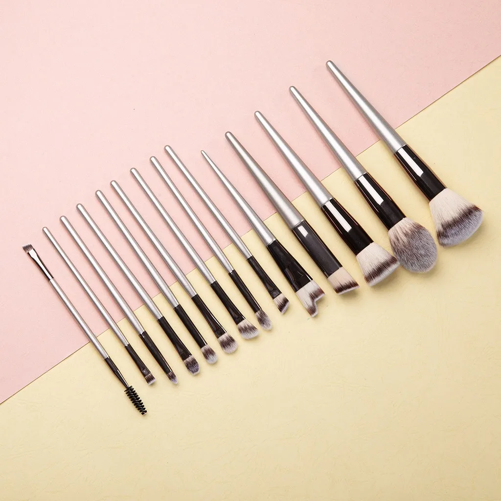 ISHOWTIENDA Мода 12 шт. Деревянная ручка кисти для макияжа brochas maquillaje Пудра основа пудра краска brochas набор кистей для макияжа