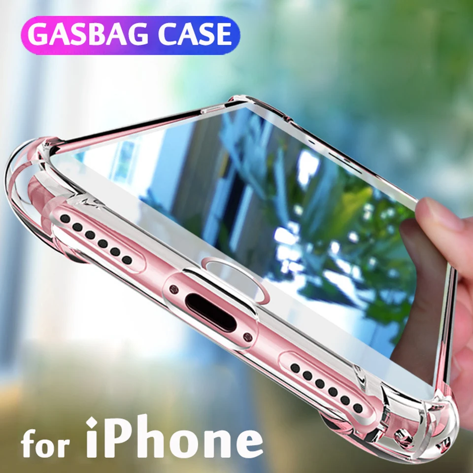 

Anti-Knock Case for iPhone 8 7 6 6s 5 11 Case on iPhone X XR XS Max Case Silicone Soft Cover for iPhone 11 Pro 6s 7 8 Plus Case